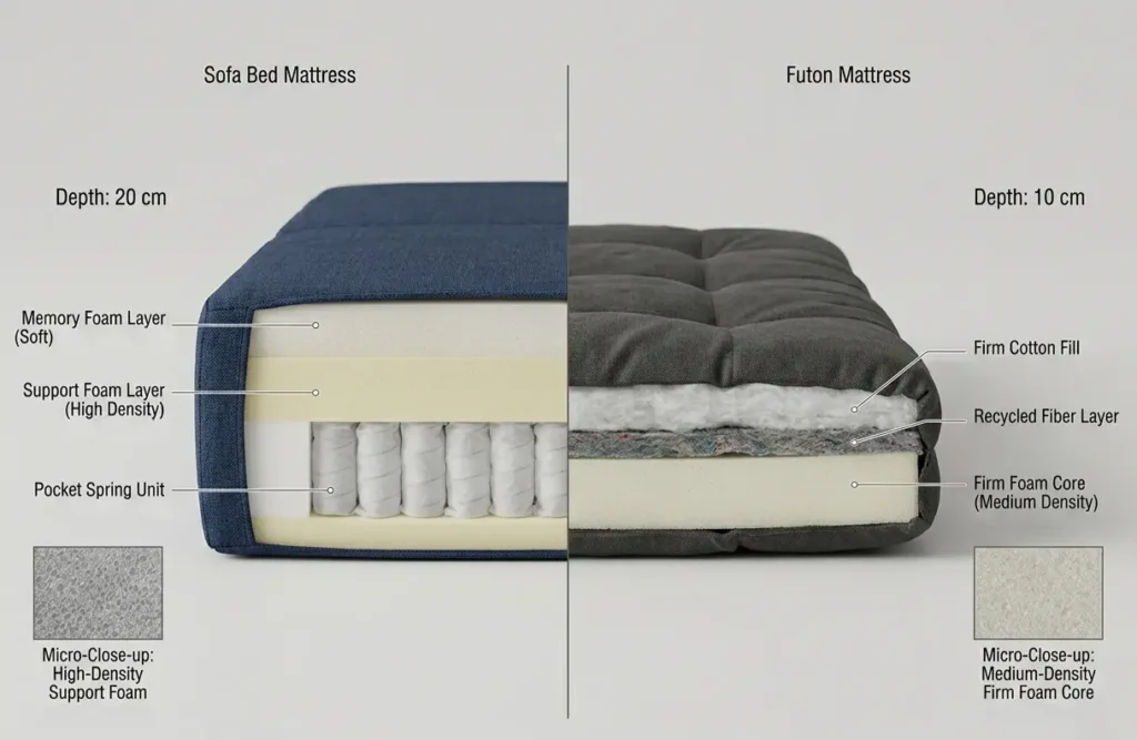 Sofa Bed Mattress vs Futon Mattress