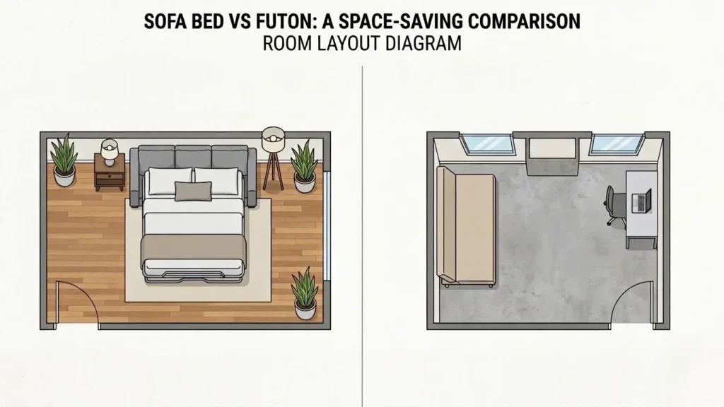 Sofa Bed vs Futon Space Comparison