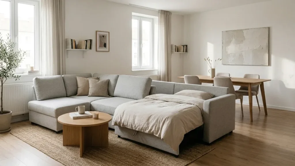 Corner Sofa Bed Layout 2 Corner Sofa Bed as a Room Divider