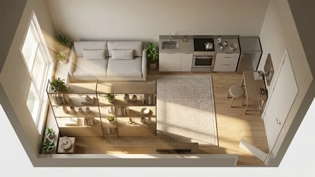 Studio apartment with sofa bed