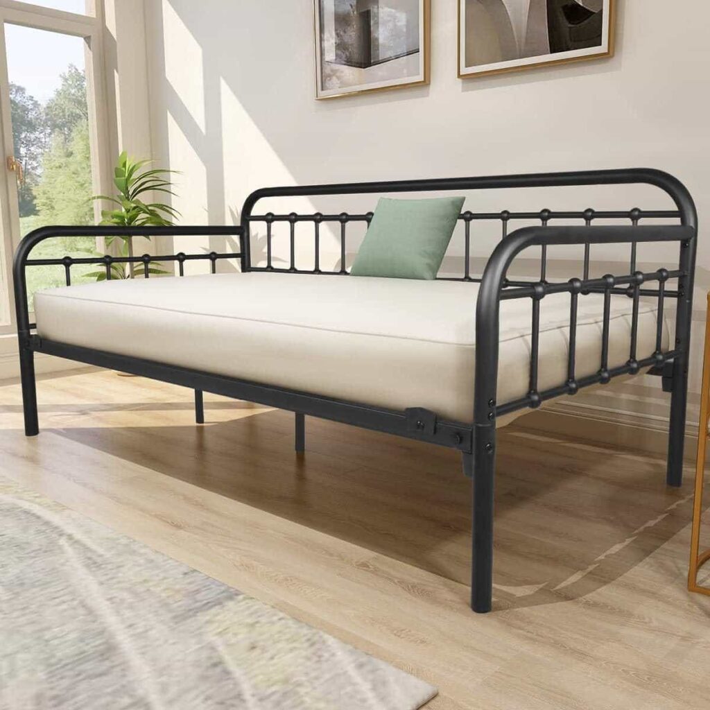 HOMERECOMMEND Metal Daybed Frame in Black Sanded finish from Amazon listing