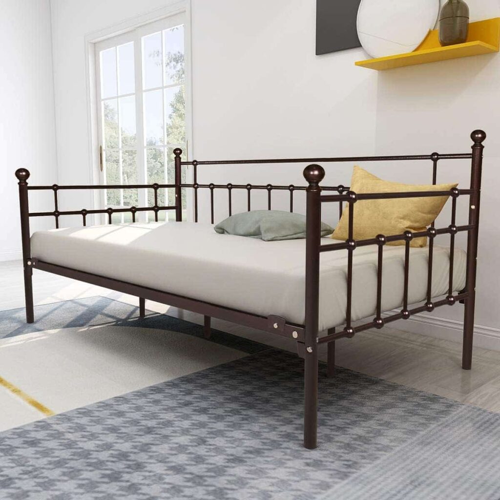 HOMERECOMMEND Metal Daybed Frame in Dark Copper finish from Amazon listing