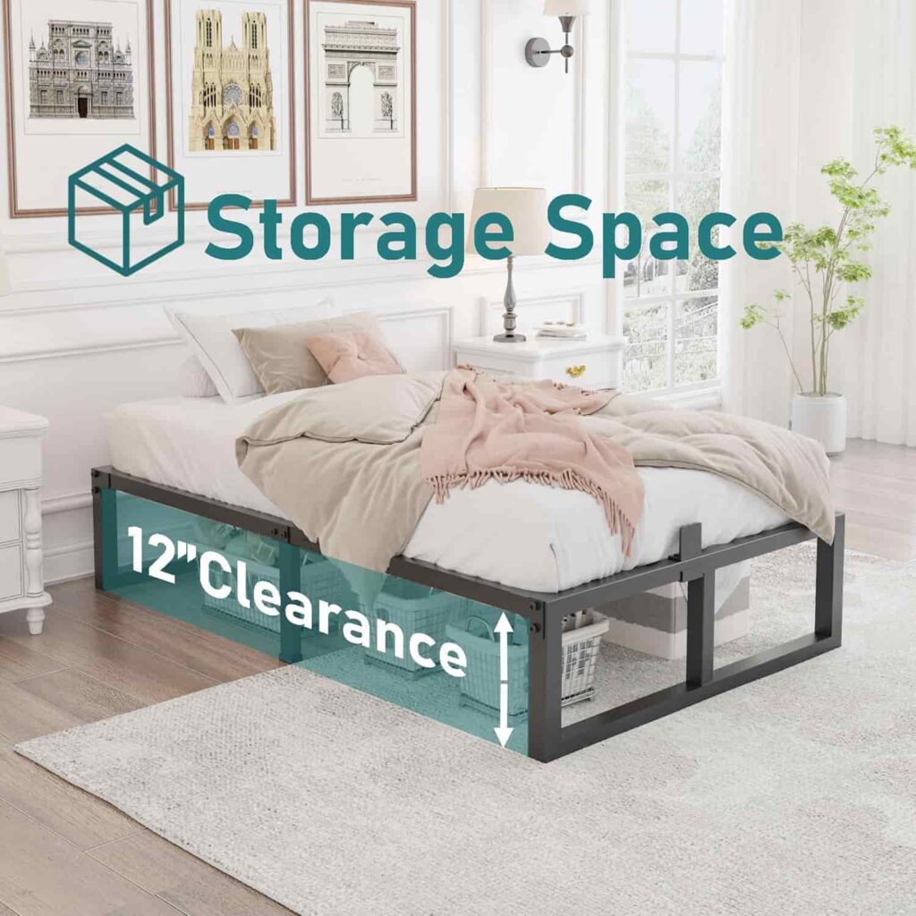 Yitong Angel Twin XL Size Bed Frame, 14 inch heavy duty metal platform from Amazon listing