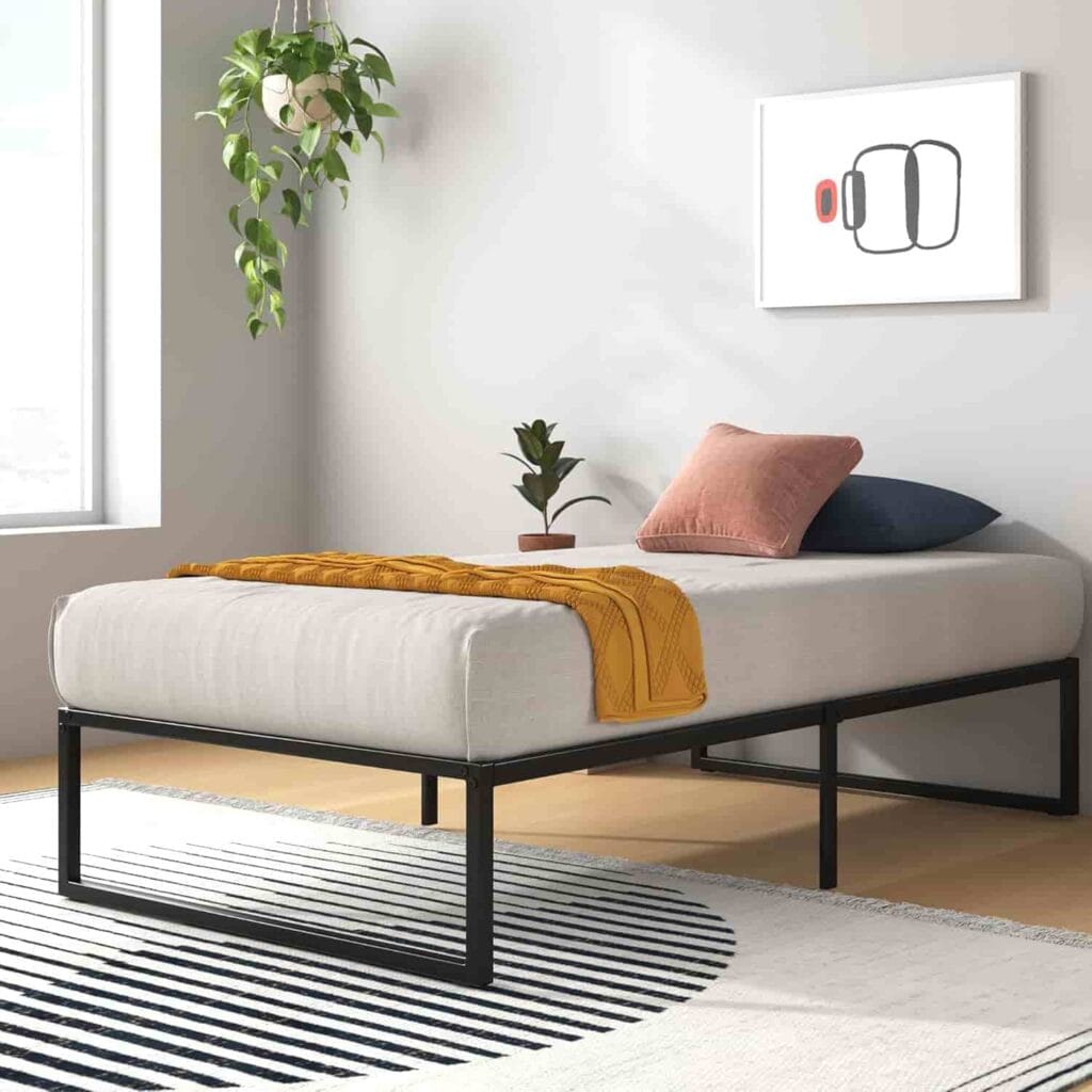 Zinus Lorelei 14 Inch Metal Platform Bed Frame in black twin size from Amazon listing