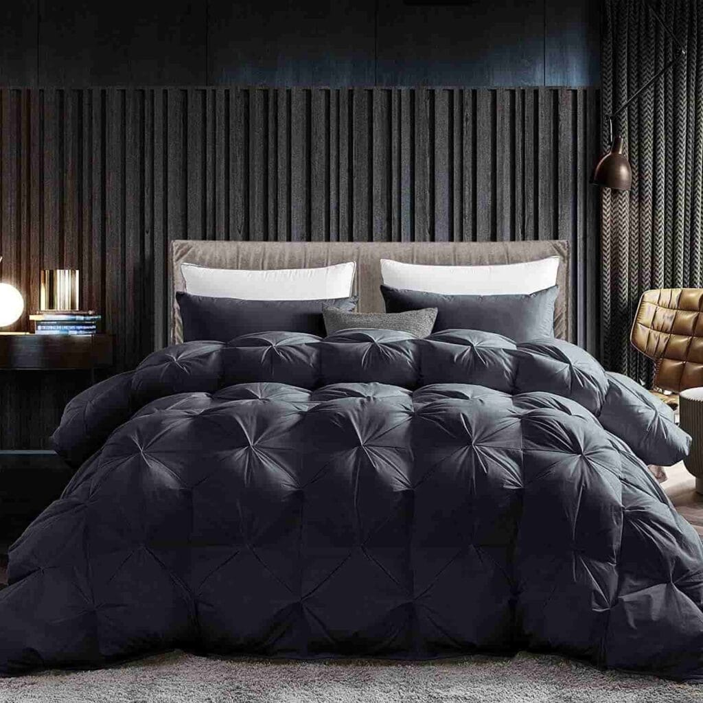 Egyptian Bedding Black Pinch Pleat Comforter