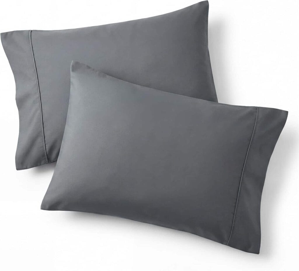 Bedsure Pillow Cases Queen Set of 2 Dark Grey
