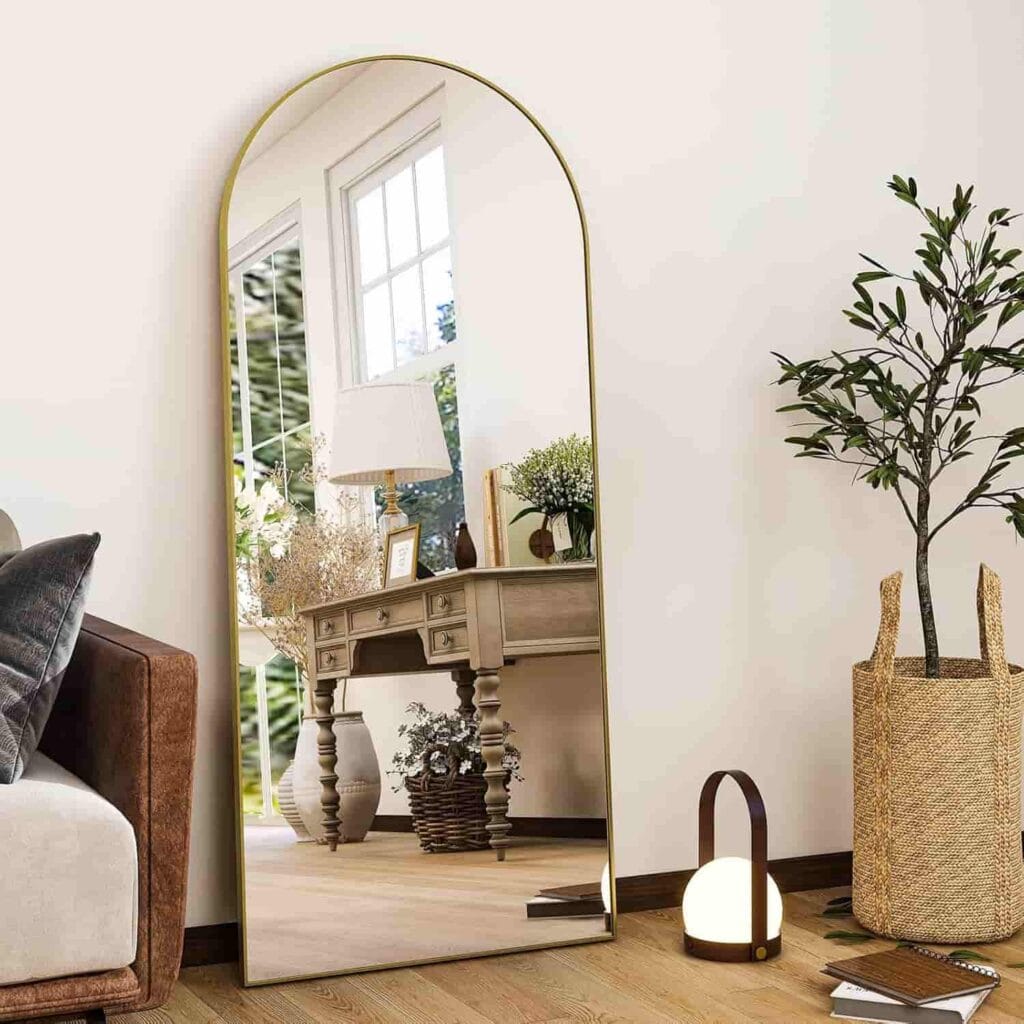 HARRITPURE 56x21 Full Length Arch Floor Mirror Gold